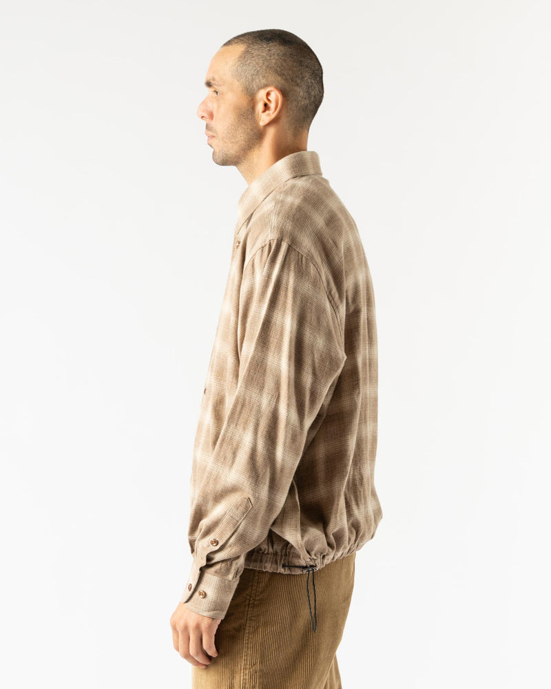 Carter Young Blouson Coaches Jacket in Latte/Smoke Plaid