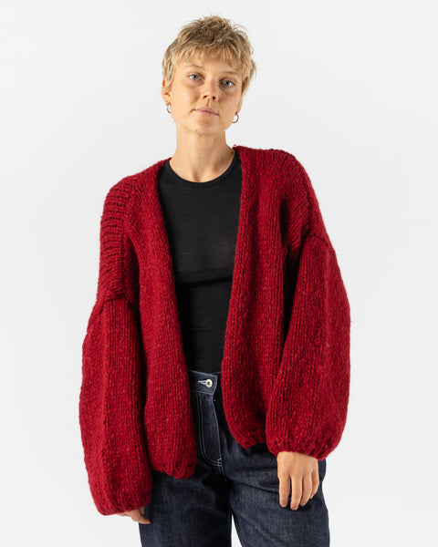 CASEY CASEY Short Cardigan in Red Curated at Jake and Jones