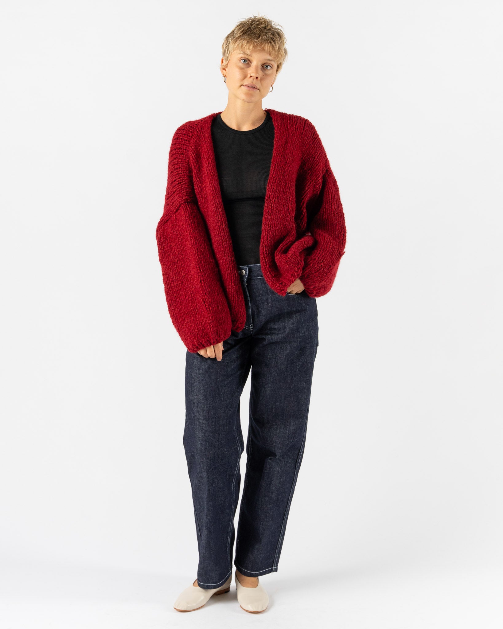 CASEY CASEY Short Cardigan in Red
