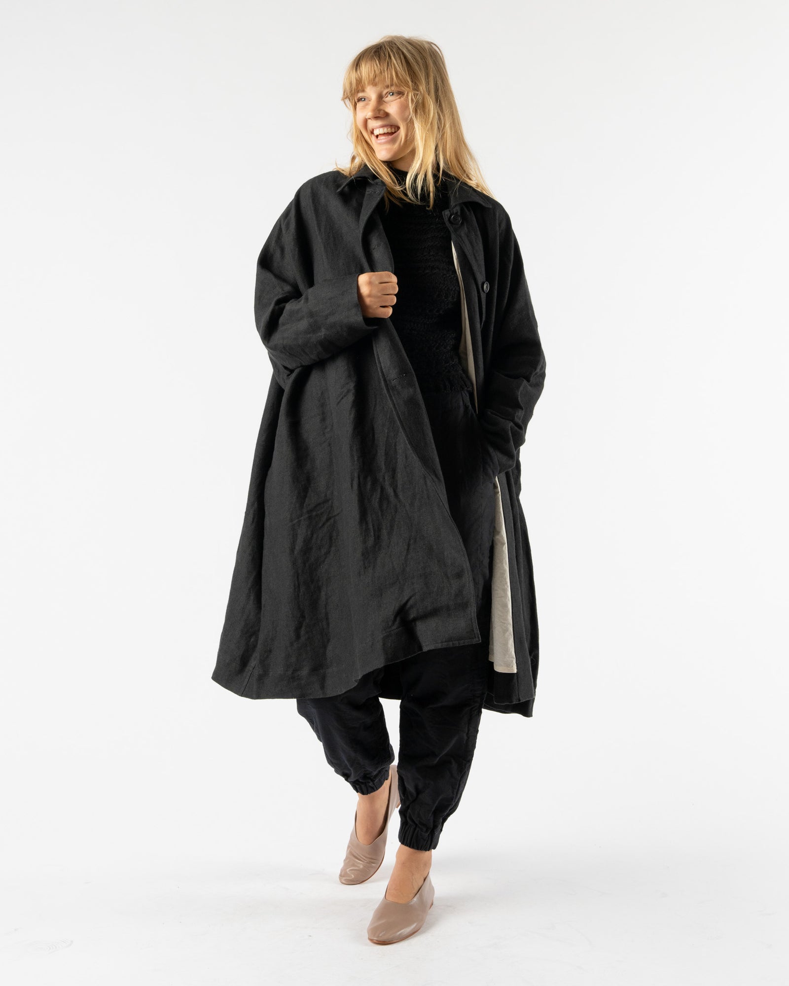 CASEY CASEY Atomless Coat in Batavia Black Curated at Jake and Jones