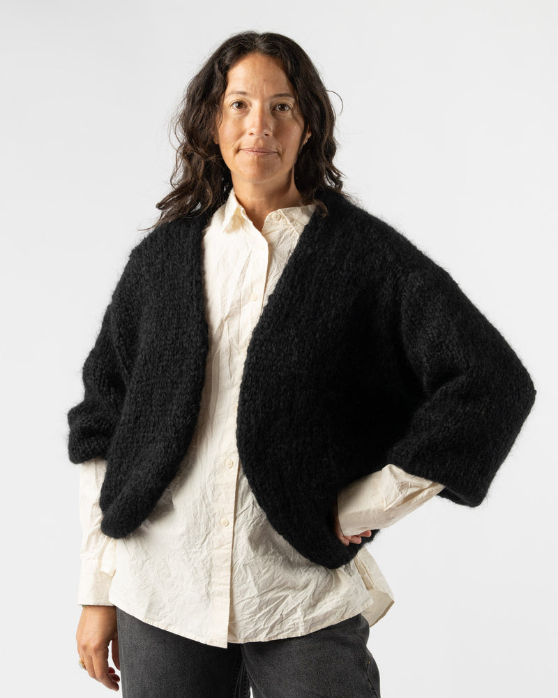 CASEY CASEY Short Mohair Cardigan in Black