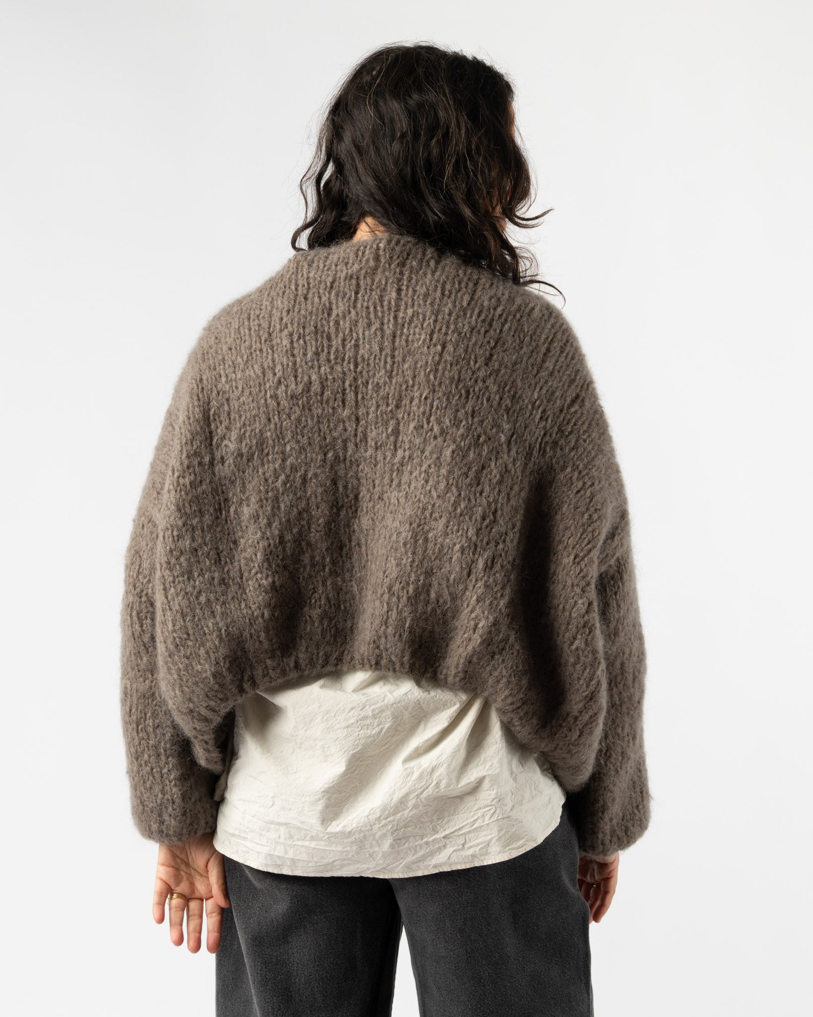 【CASEY CASEY / ケイシー・ケイシー】 SHORT CARDIGAN CASEY CASEY Short Mohair Cardigan in Black Curated at Jake