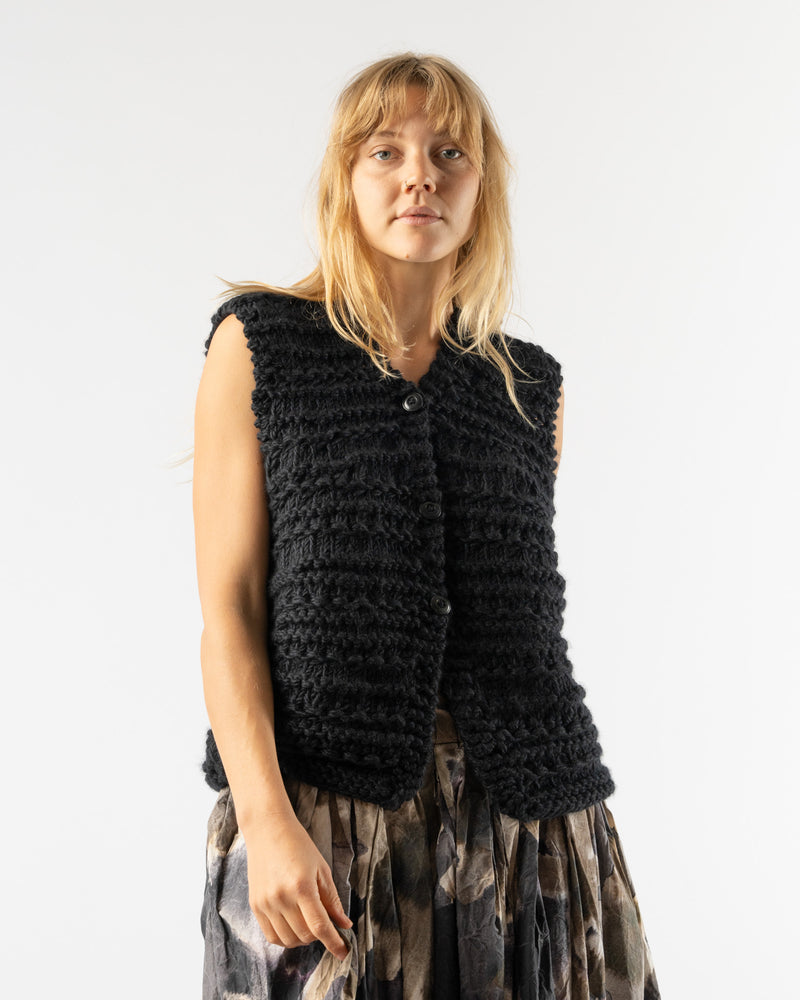 JUD Cowlam Fisherman Vest in Black