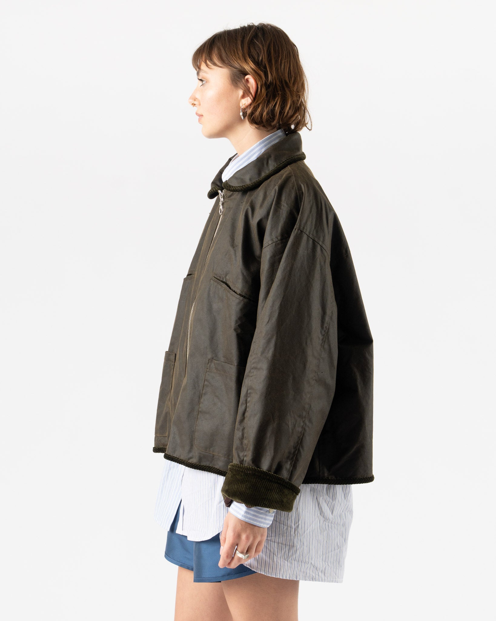 Cawley British Oilskin Womens Flying Jacket in Olive