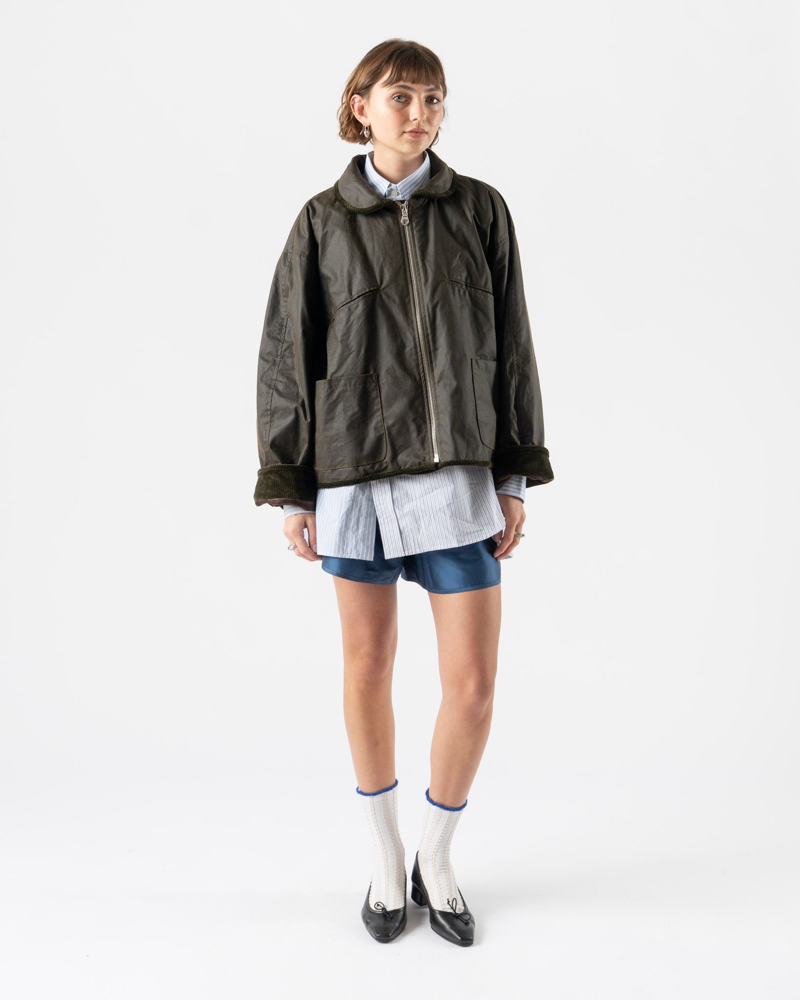 Cawley British Oilskin Womens Flying Jacket in Olive