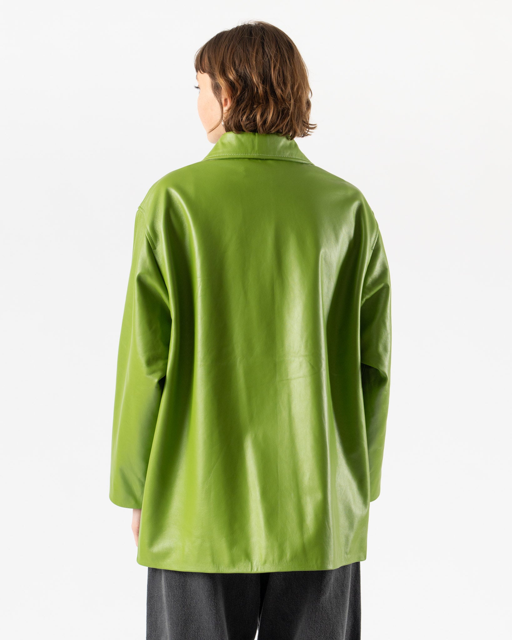 Cawley Nappa Leather Quinn Jacket in Spring Green