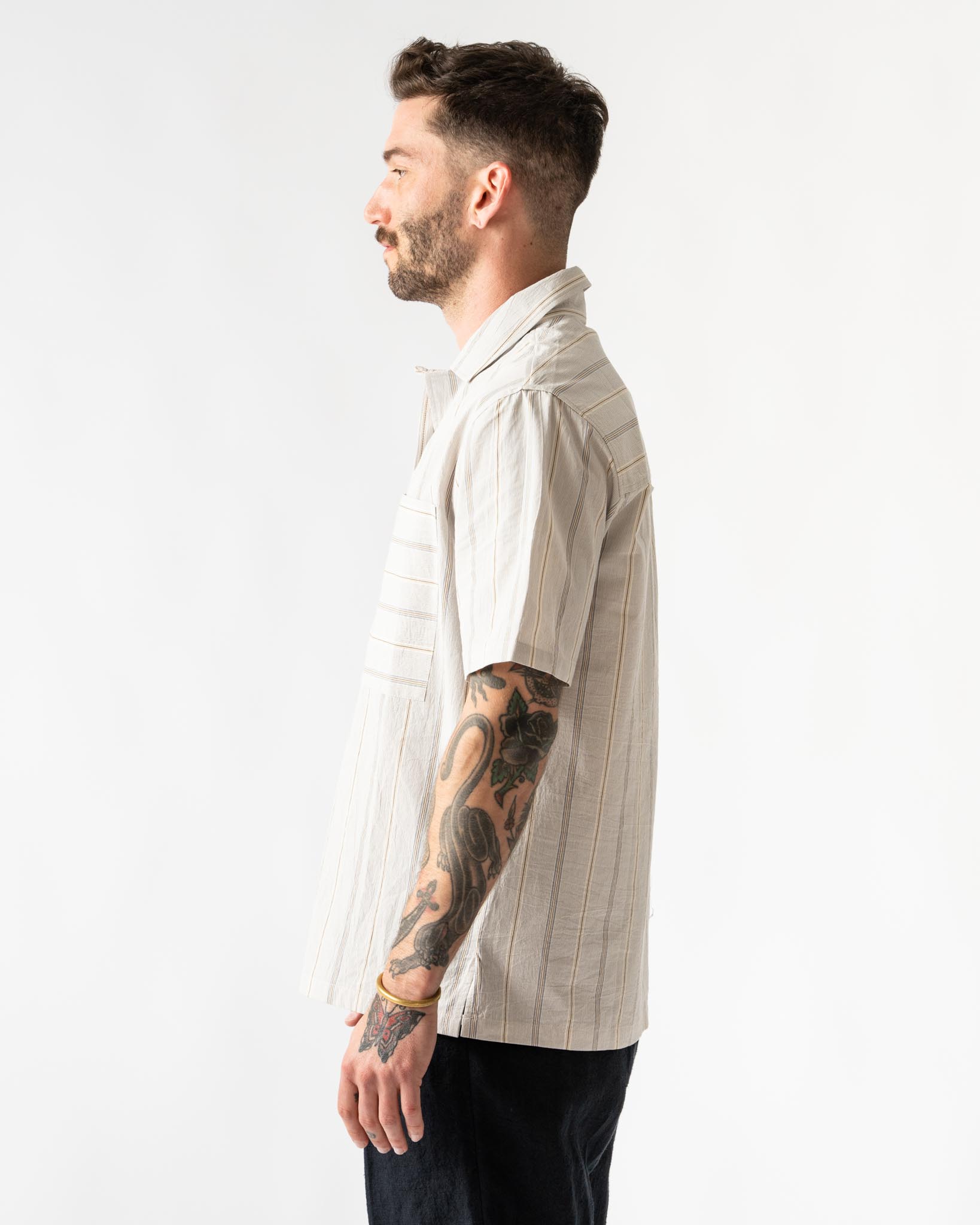 Cawley August Shirt in Blue/Brown/White