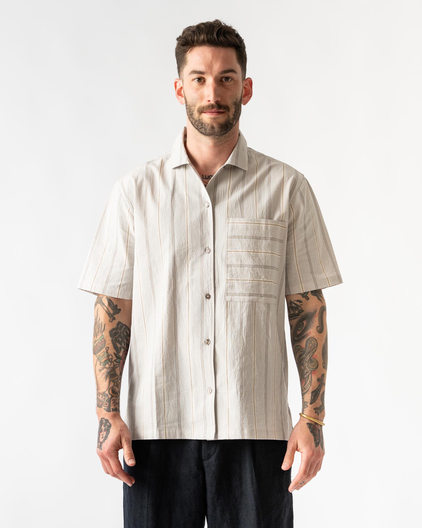 Cawley August Shirt in Blue/Brown/White