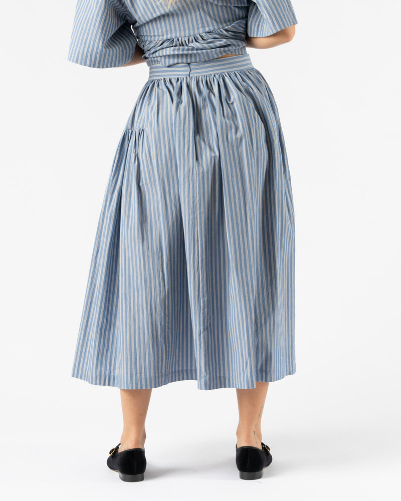 Cawley Striped Panel Skirt in Blue/White/Navy