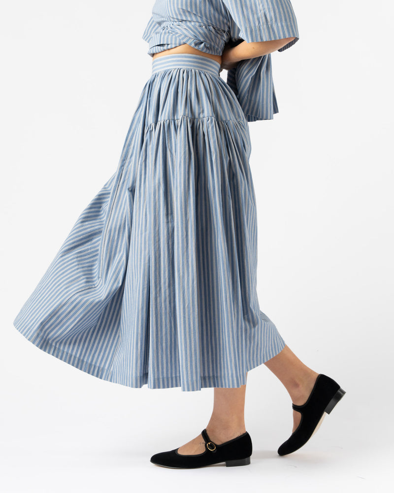 Cawley Striped Panel Skirt in Blue/White/Navy