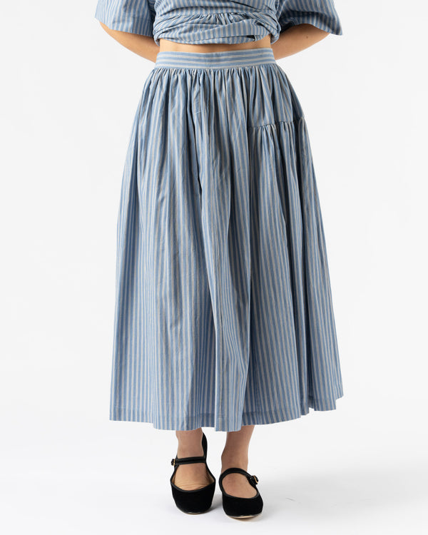 Cawley Striped Panel Skirt in Blue/White/Navy