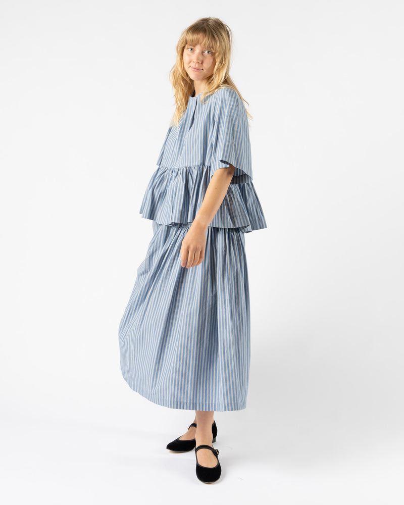 Cawley Striped Panel Skirt in Blue/White/Navy