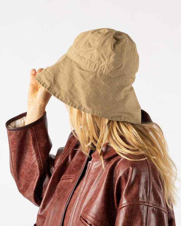 Cawley British Dry Oilskin Sun Hat in Golden Khaki