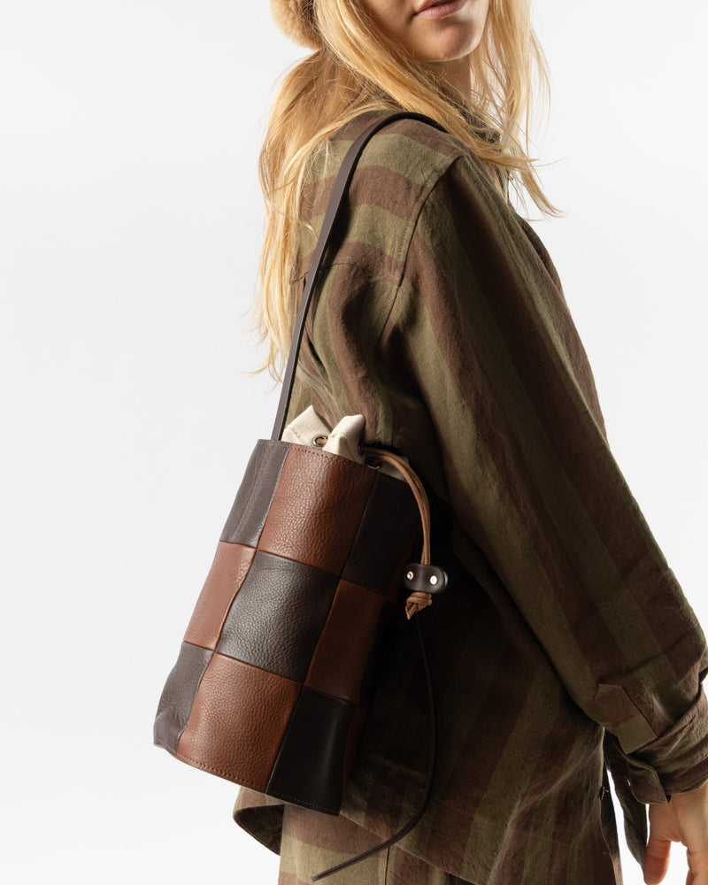 Cawley Bucket Bag in Chocolate/Tan