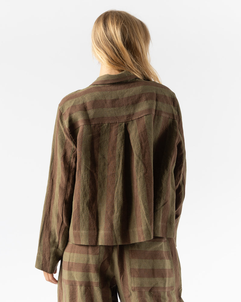 Cawley Irish Linen Lillie Jacket in Forest/Chocolate