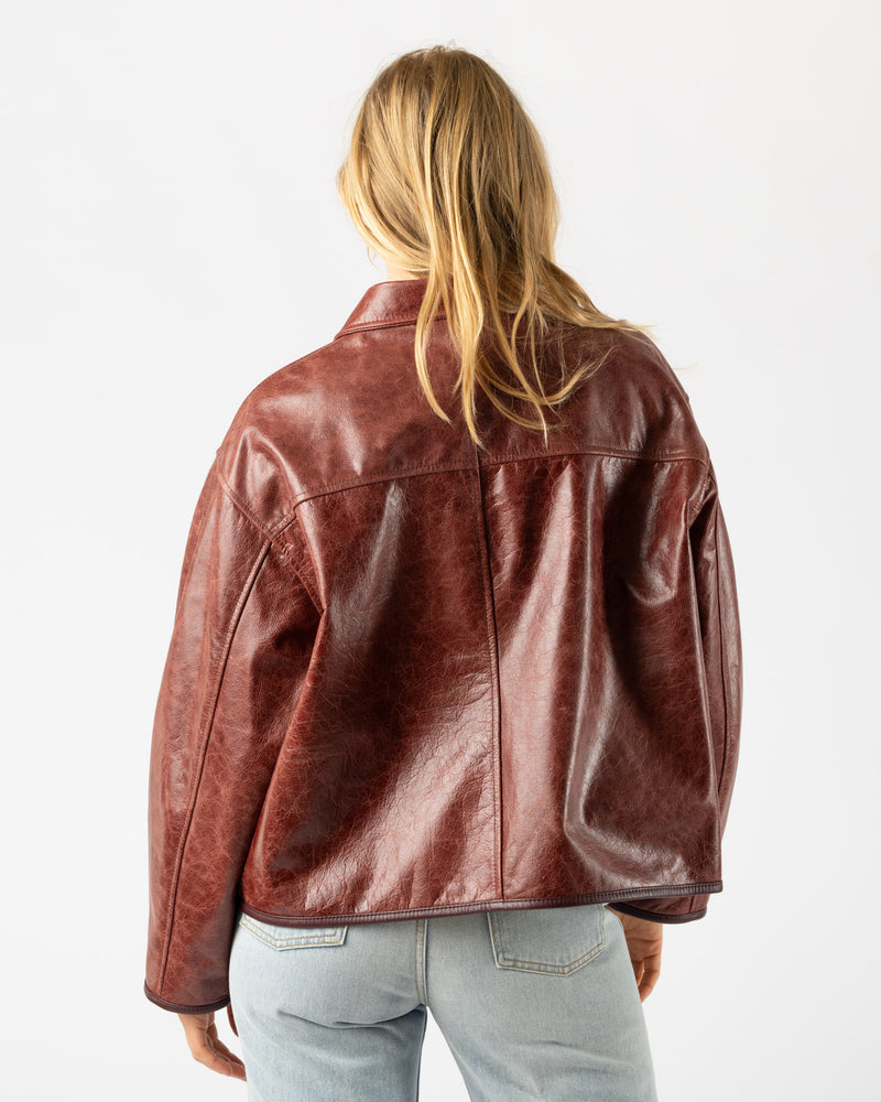 Cawley Leather Flying Jacket in Burgundy