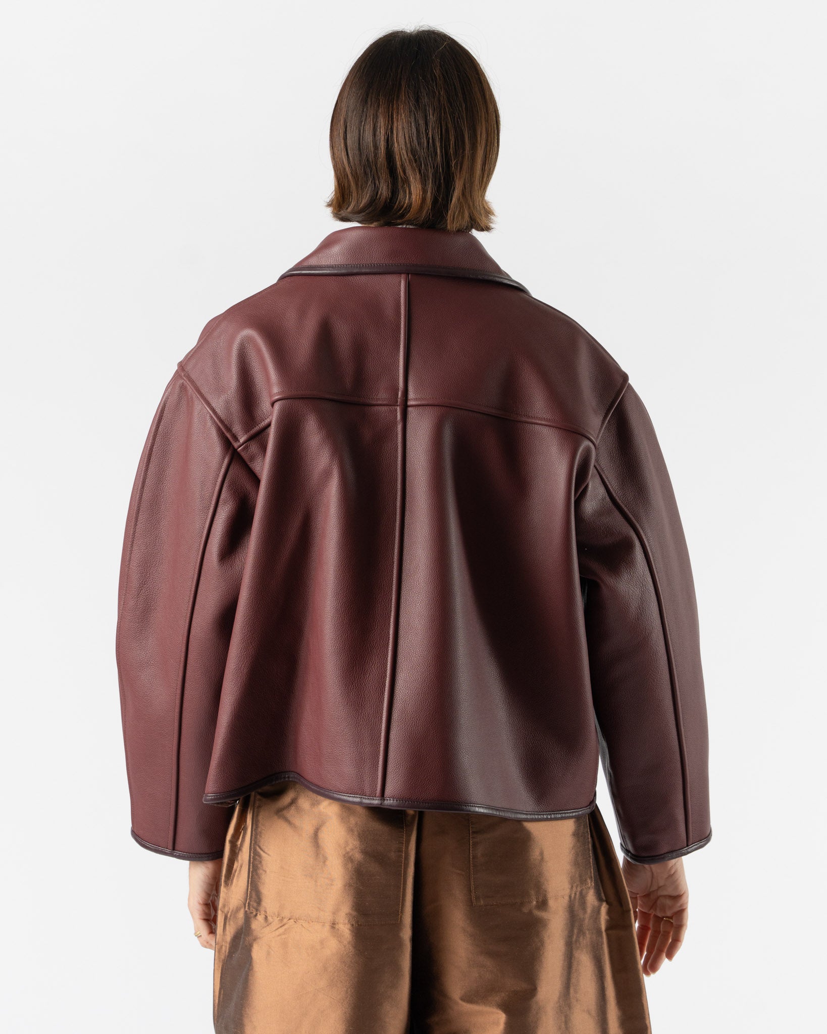 Cawley Leather Flying Jacket in Wine
