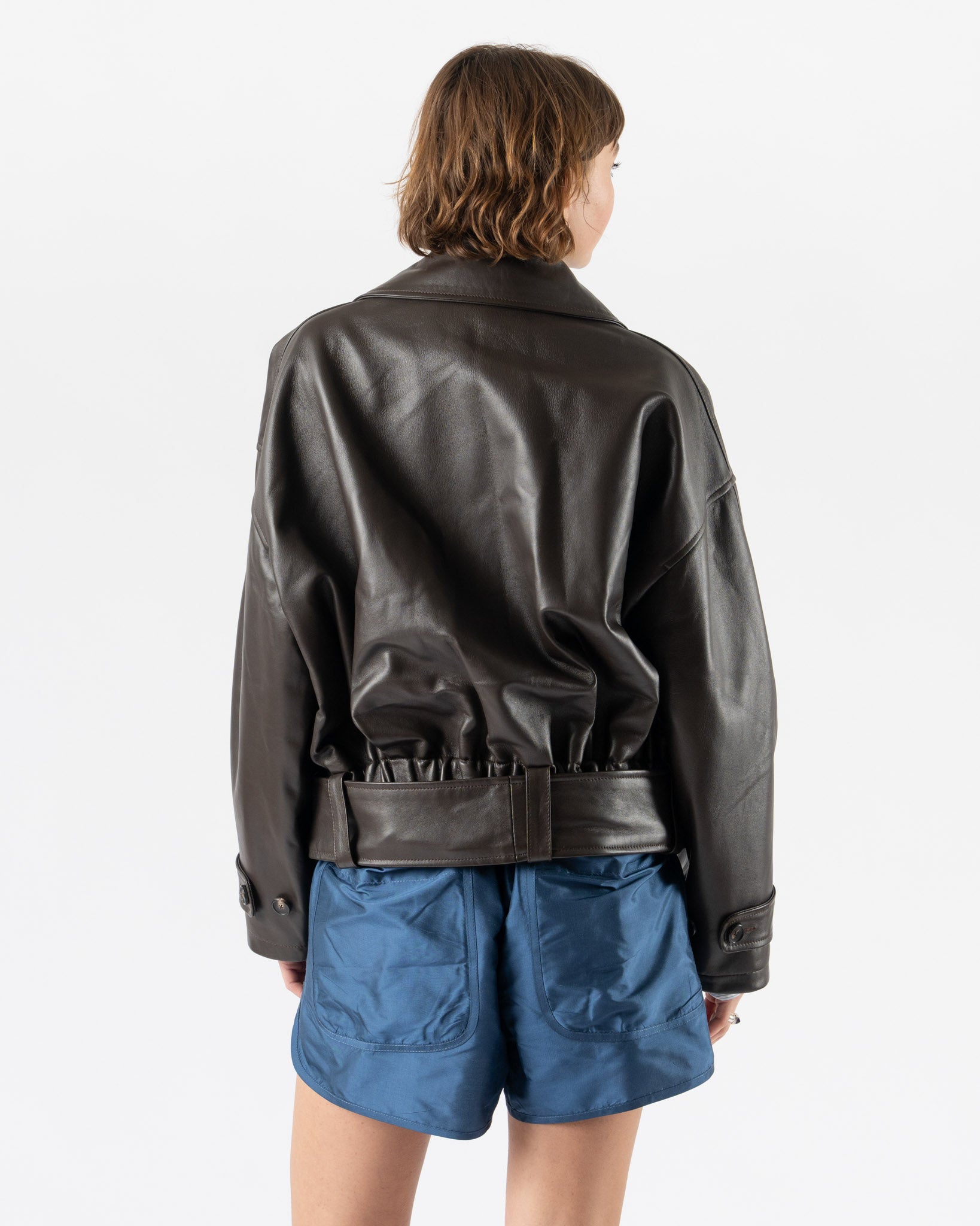 Cawley Nappa Leather Nara Jacket in Chocolate