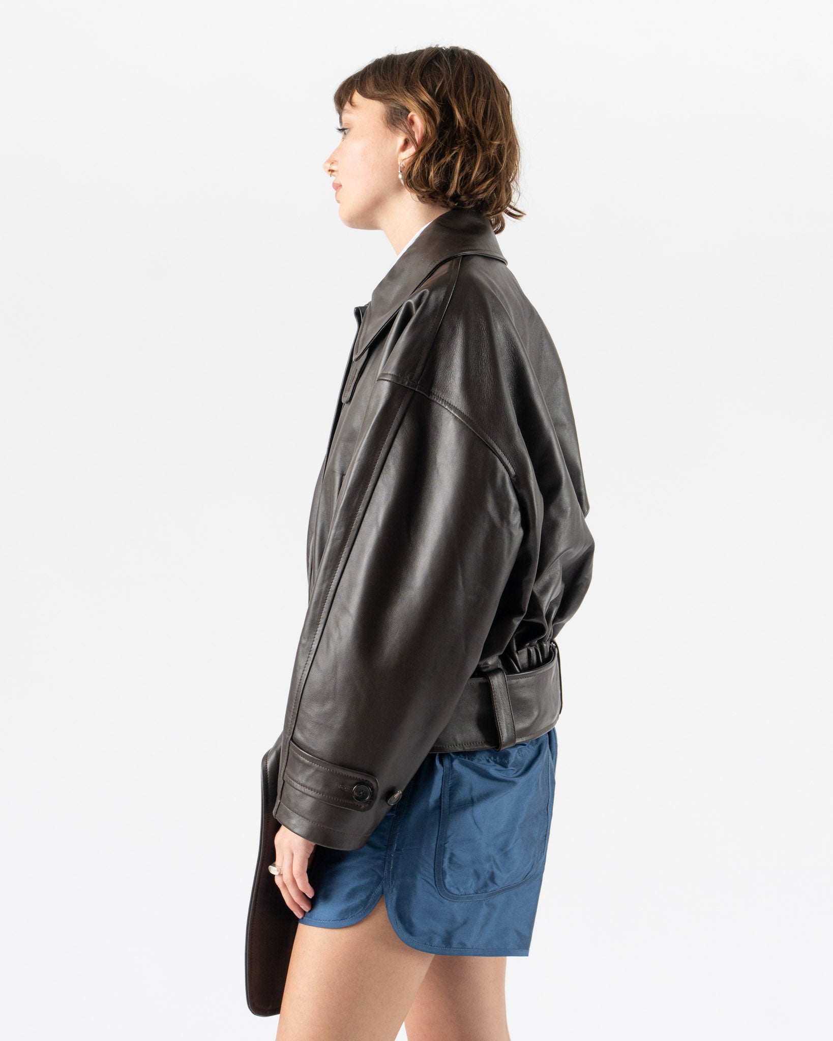 Cawley Nappa Leather Nara Jacket in Chocolate