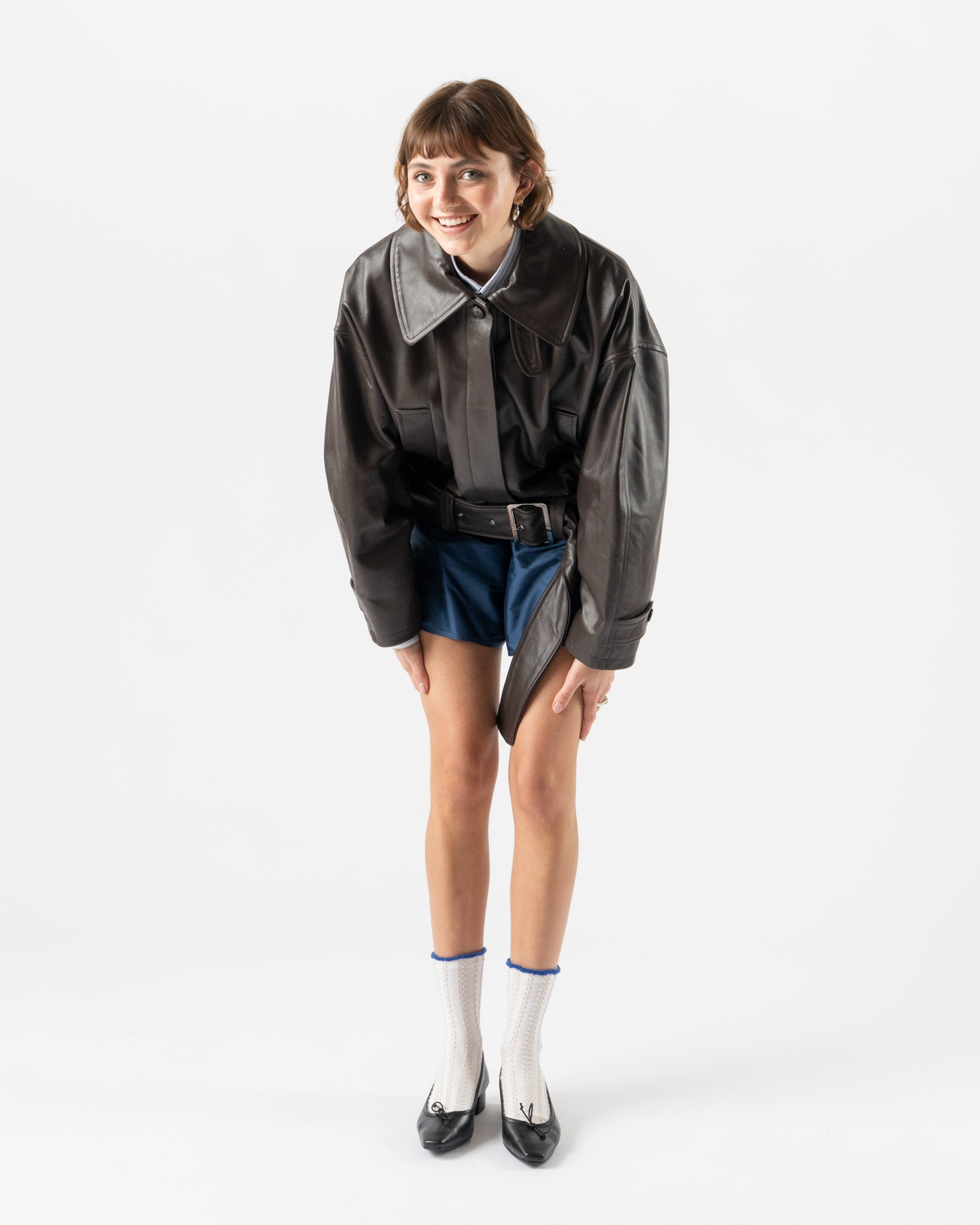 Cawley Nappa Leather Nara Jacket in Chocolate