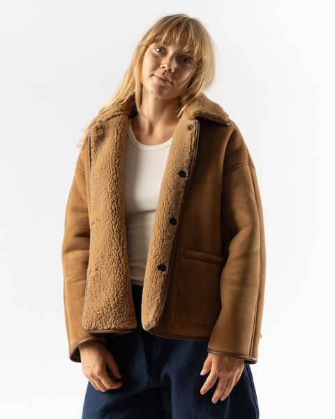 CAWLEY Avis check sheepskin jacket定価約40万 Cawley Avis Check Shearling Jacket - Chocolate/Tan | Garmentory