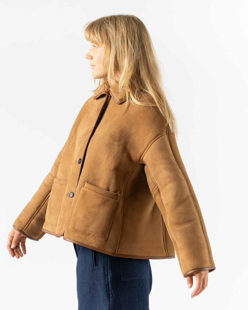 Cawley Curly Hair Avis Jacket in Tan