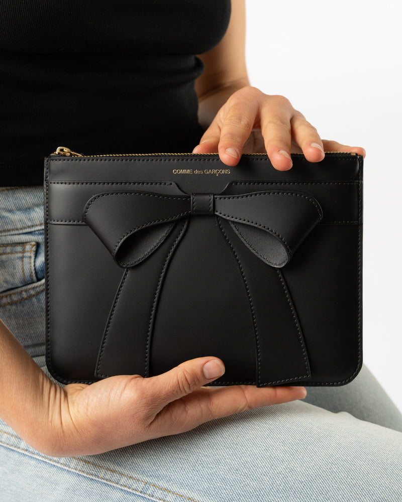 Comme des Garçons SA5100BB Big Bow Pouch in Black