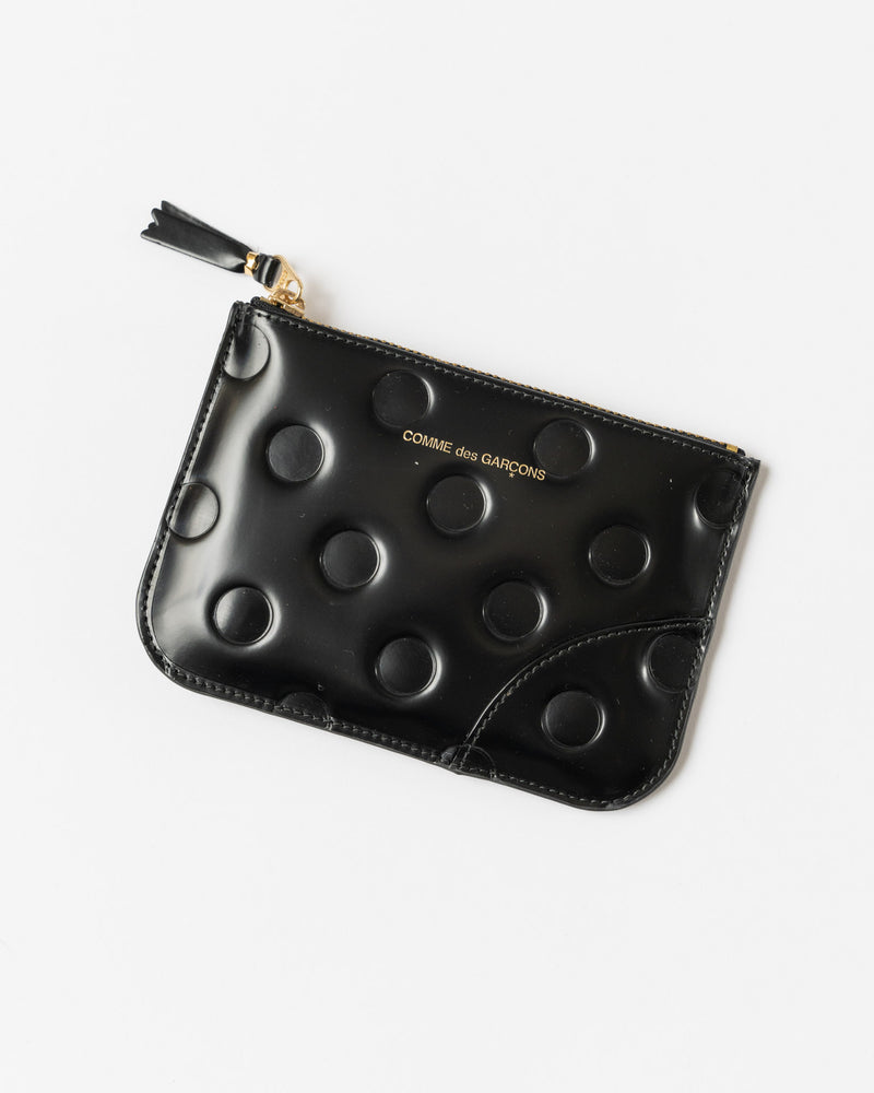 Comme des Garçons SA8100NE Leather Embossed Polka Dot Wallet in Black