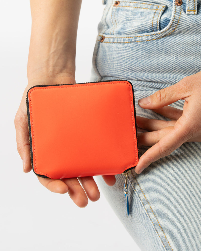 Comme des Garçons SA2100SF Super Fluo Wallet in Orange