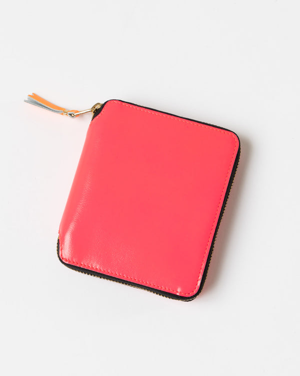 Comme des Garçons SA2100SF Super Fluo Wallet in Pink