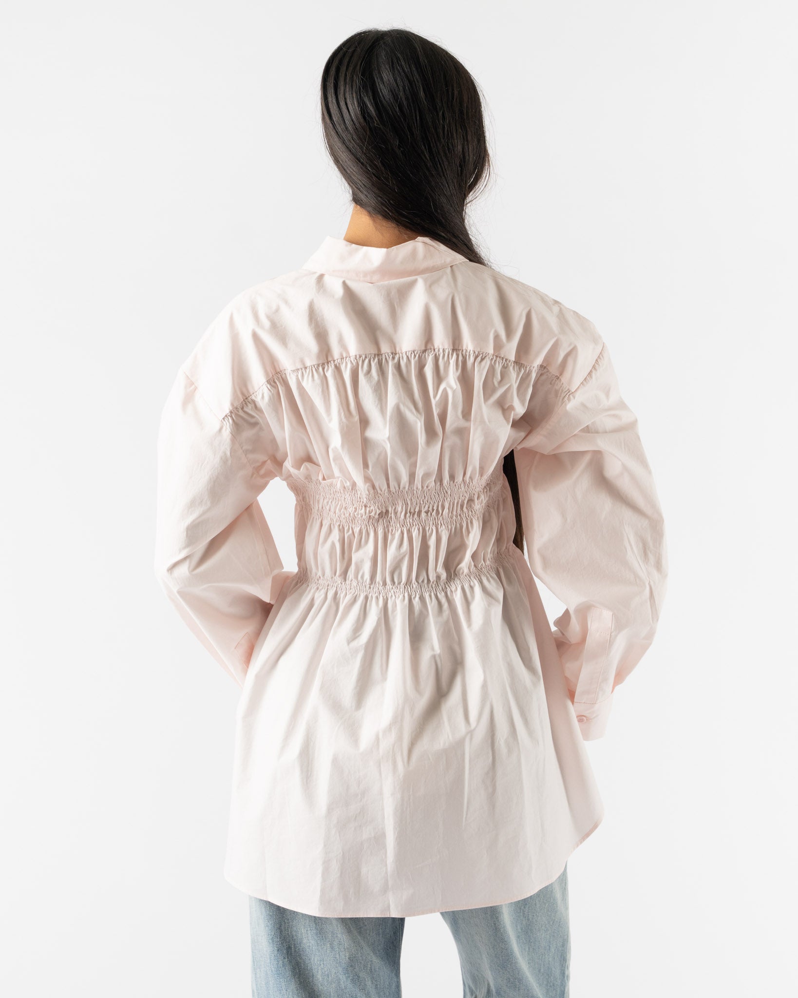 Cecilie Bahnsen Braxton Shirt in Blush Pink Cotton