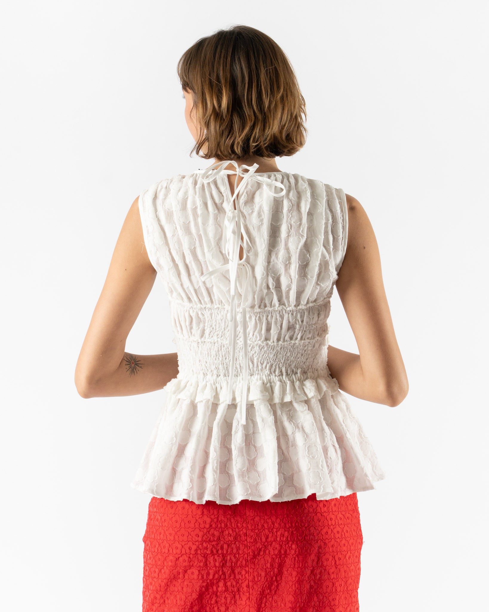 Cecilie Bahnsen Duphy Top Fleur Fil-Coupé
