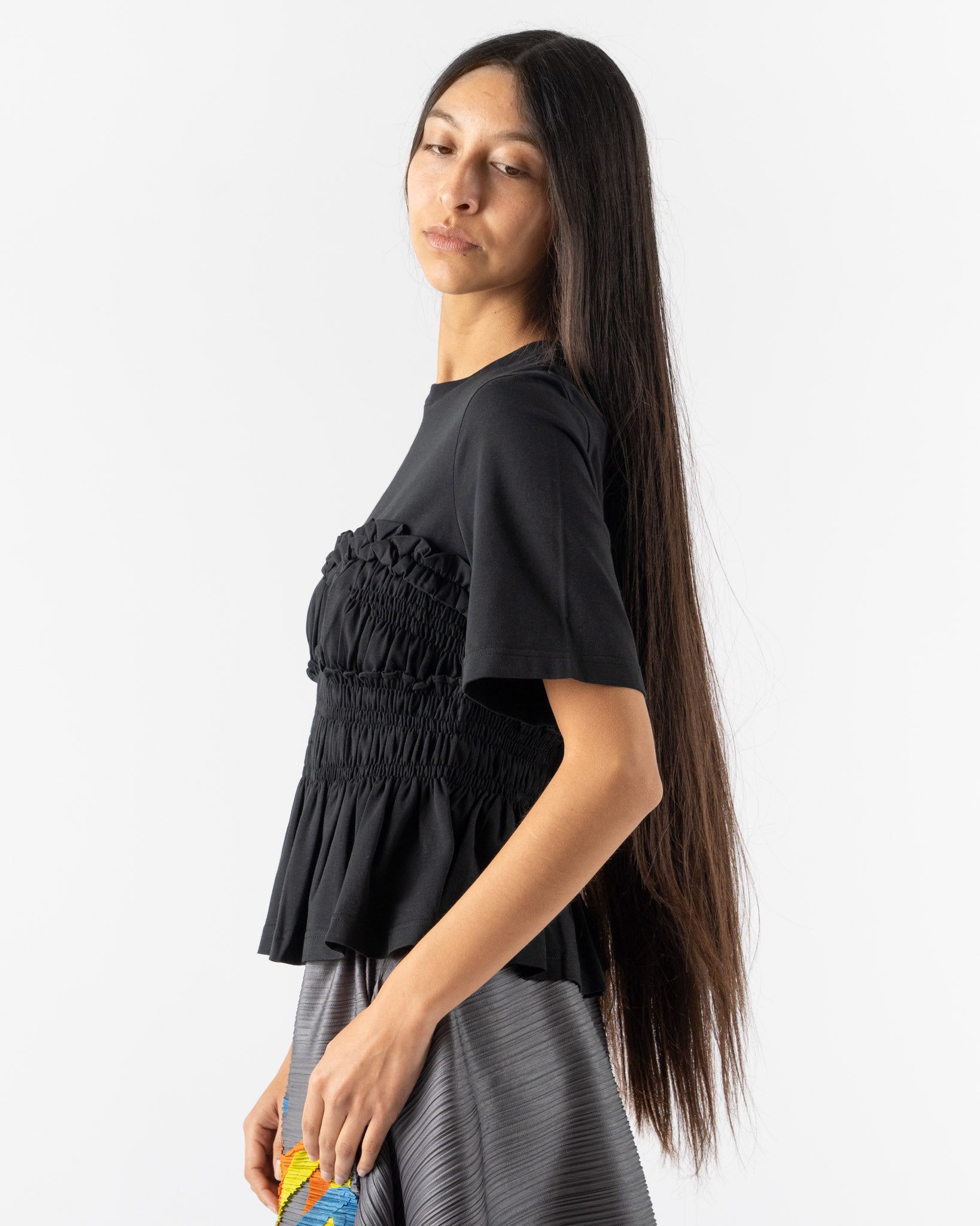 Cecilie Bahnsen Vilde T-Shirt in Black Jersey