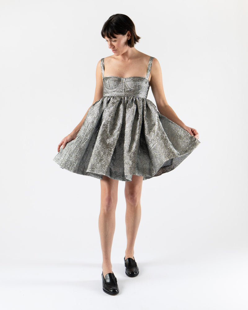 Cecilie Bahnsen Onique Dress Kaze Matelassé Silver