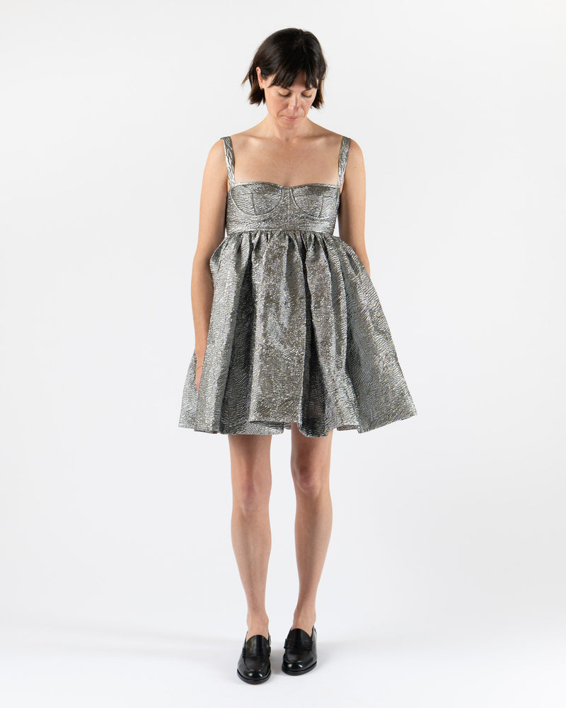 Cecilie Bahnsen Onique Dress Kaze Matelassé Silver