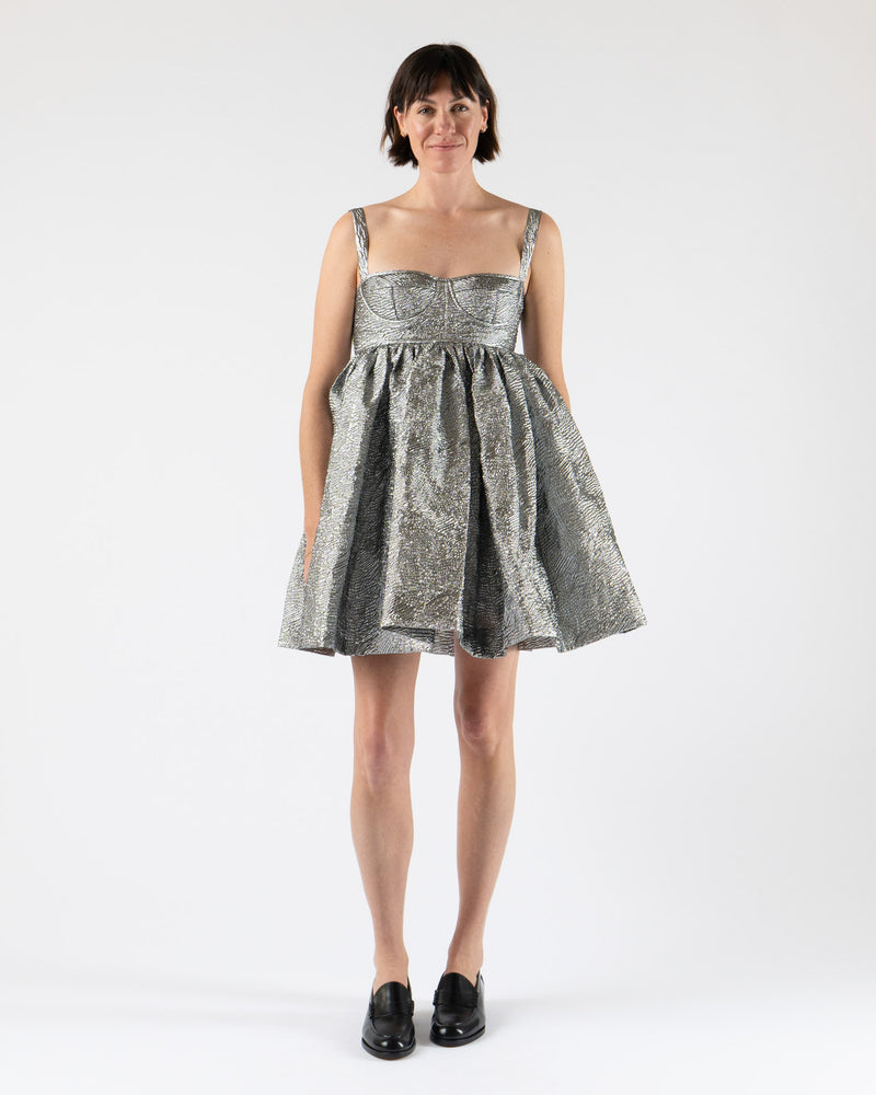 Cecilie Bahnsen Onique Dress Kaze Matelassé Silver