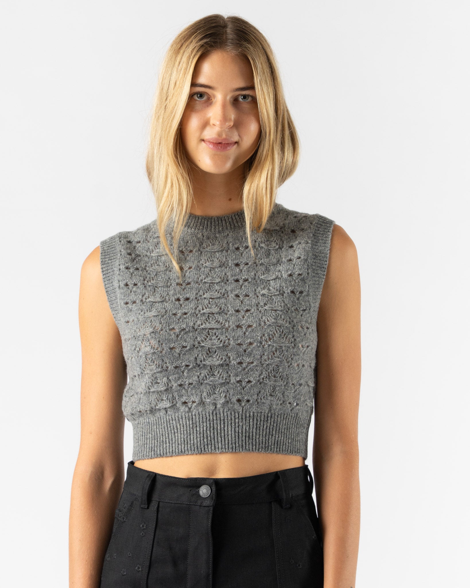 Cecilie Bahnsen Brisa Vest in Light Grey