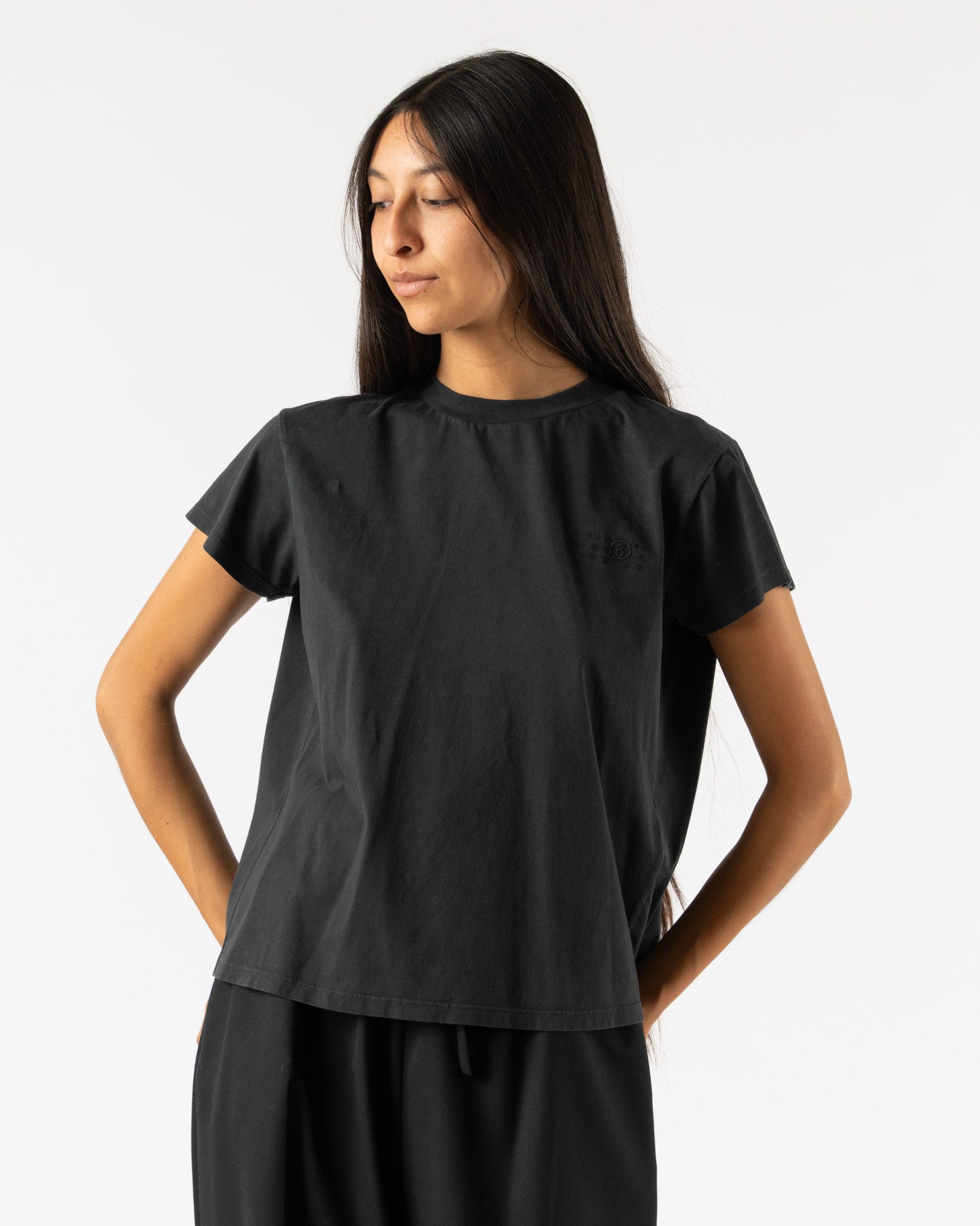 MM6 Maison Margiela Basic Jersey Tee in Black
