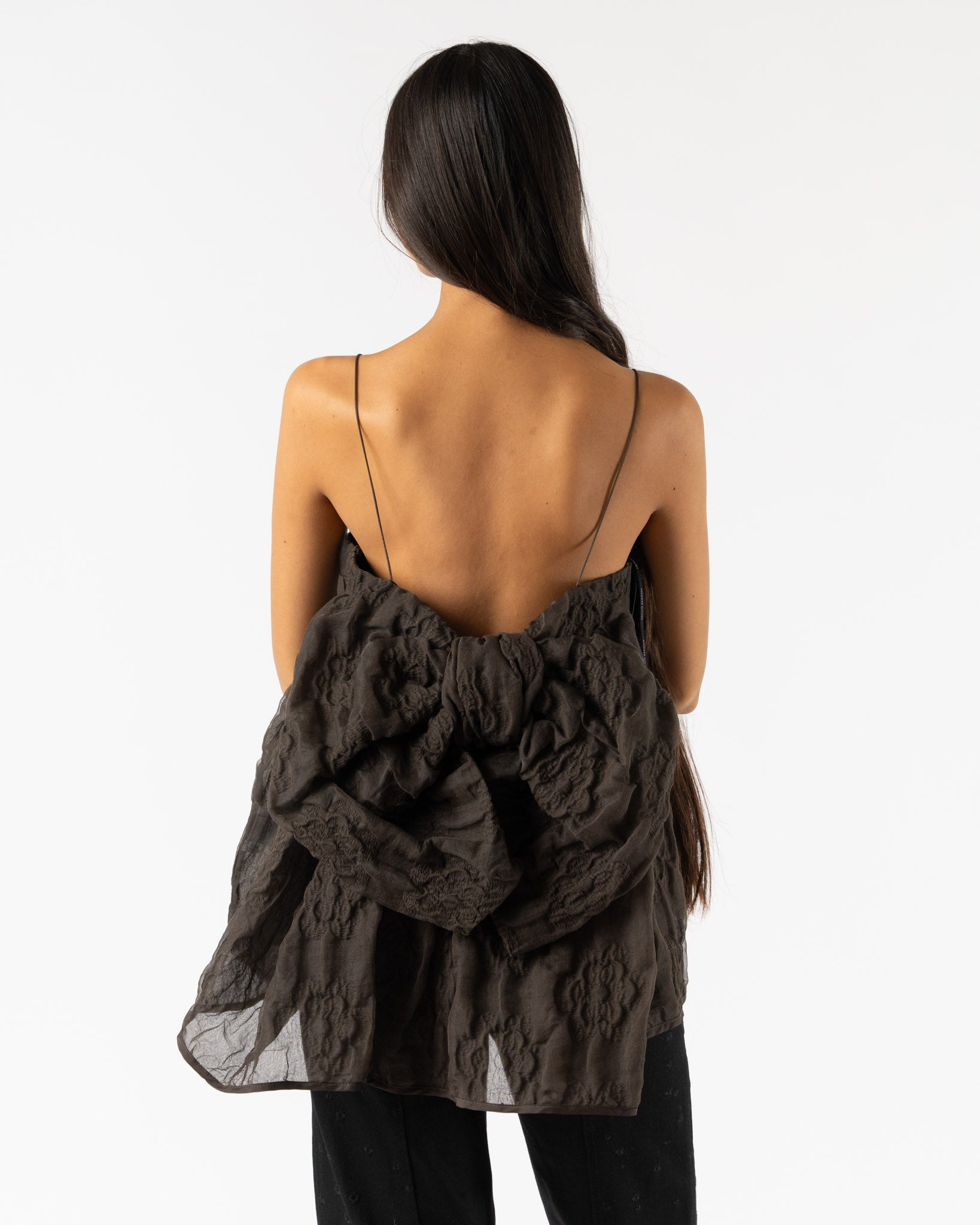 Cecilie Bahnsen Veronica Top in Soil Brown