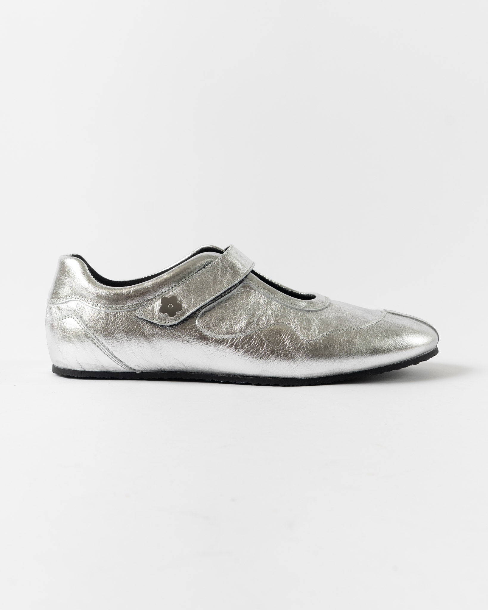 Cecilie Bahnsen Cosmo Sneakers in Silver Textured Leather