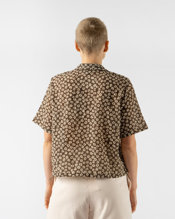 Camiel Fortgens Tailored School Shirt in Brown/White Flower