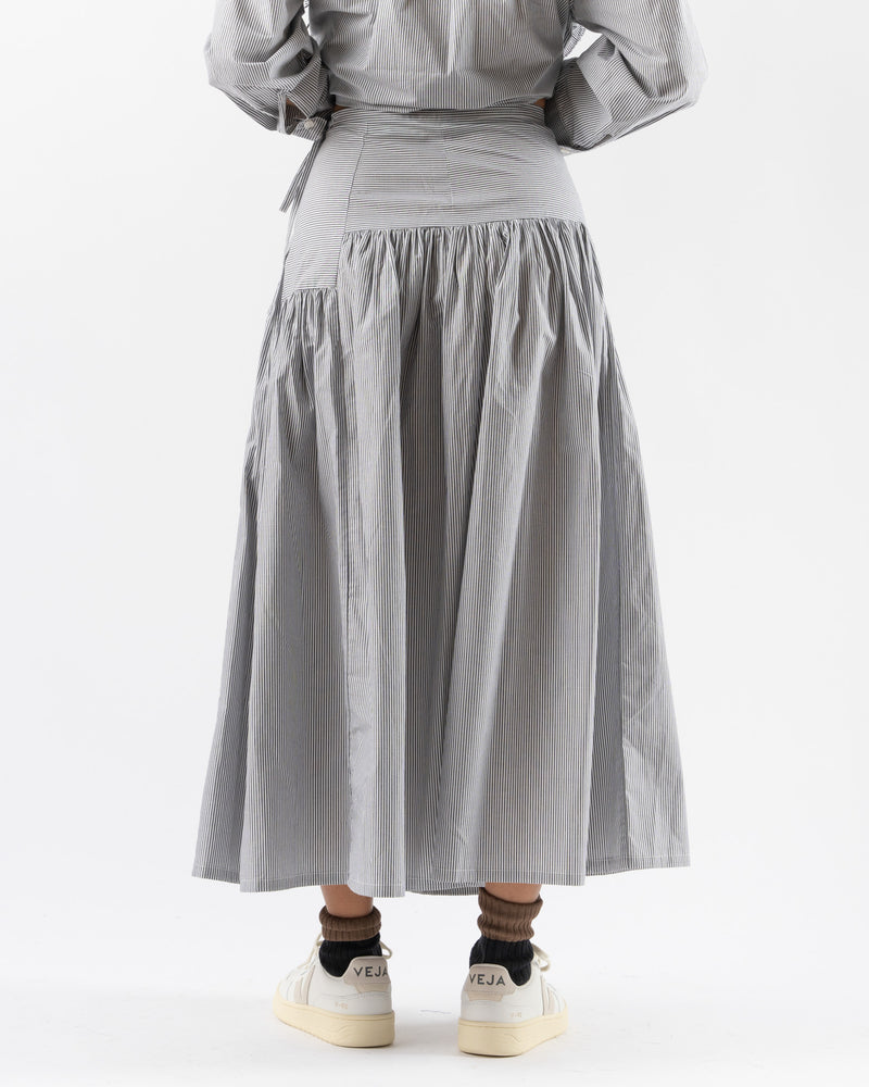 Chelsea Mak Garden Skirt in Shirting Stripe