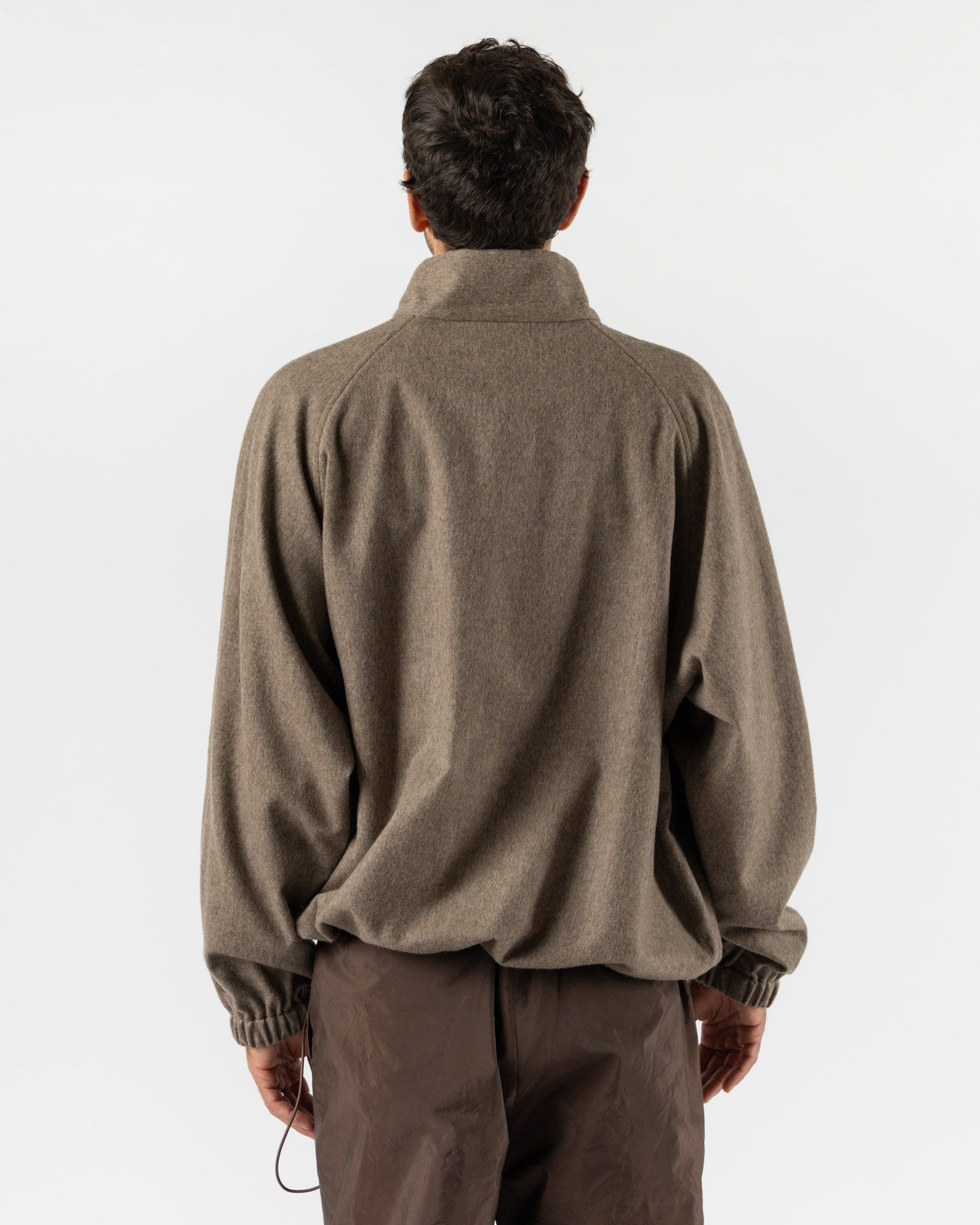 Colbo Half Zip Raglan Parka in Greige Melange
