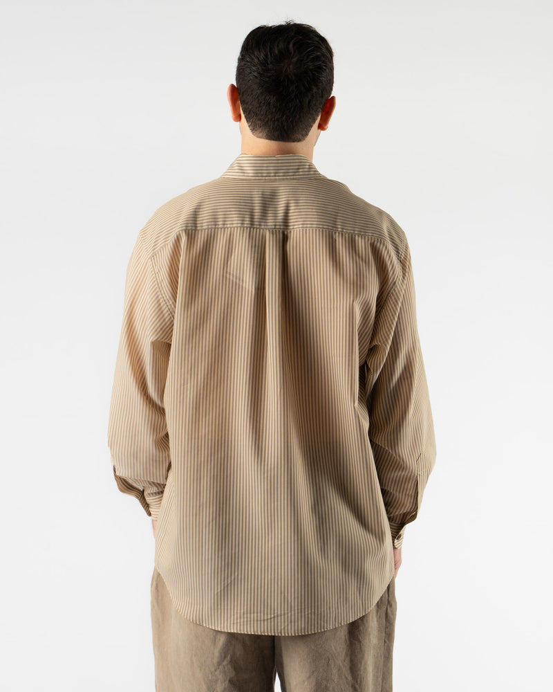 Colbo Office Shirt in Brown + Beige Stripe