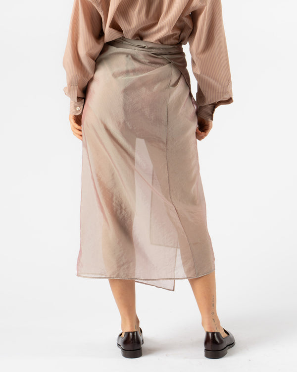 Colbo Wrap Skirt in Iridescent Pink/Green