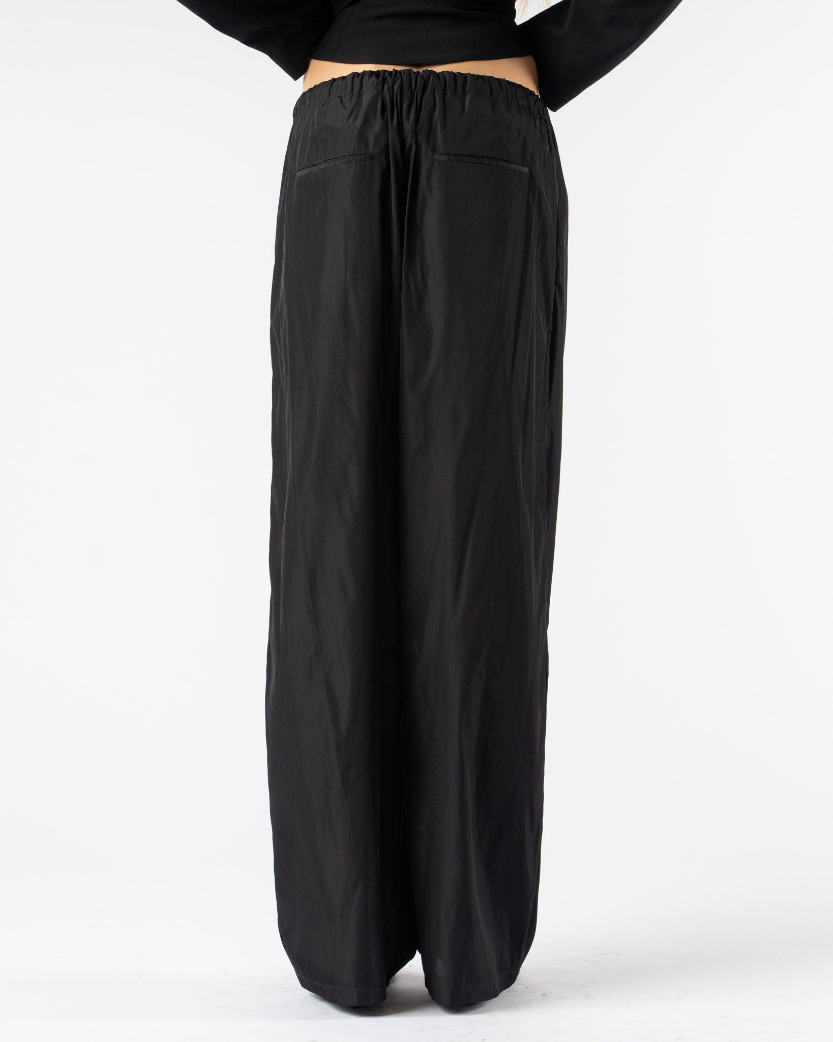 Colleen Allen Drawstring Slip Pant in Black