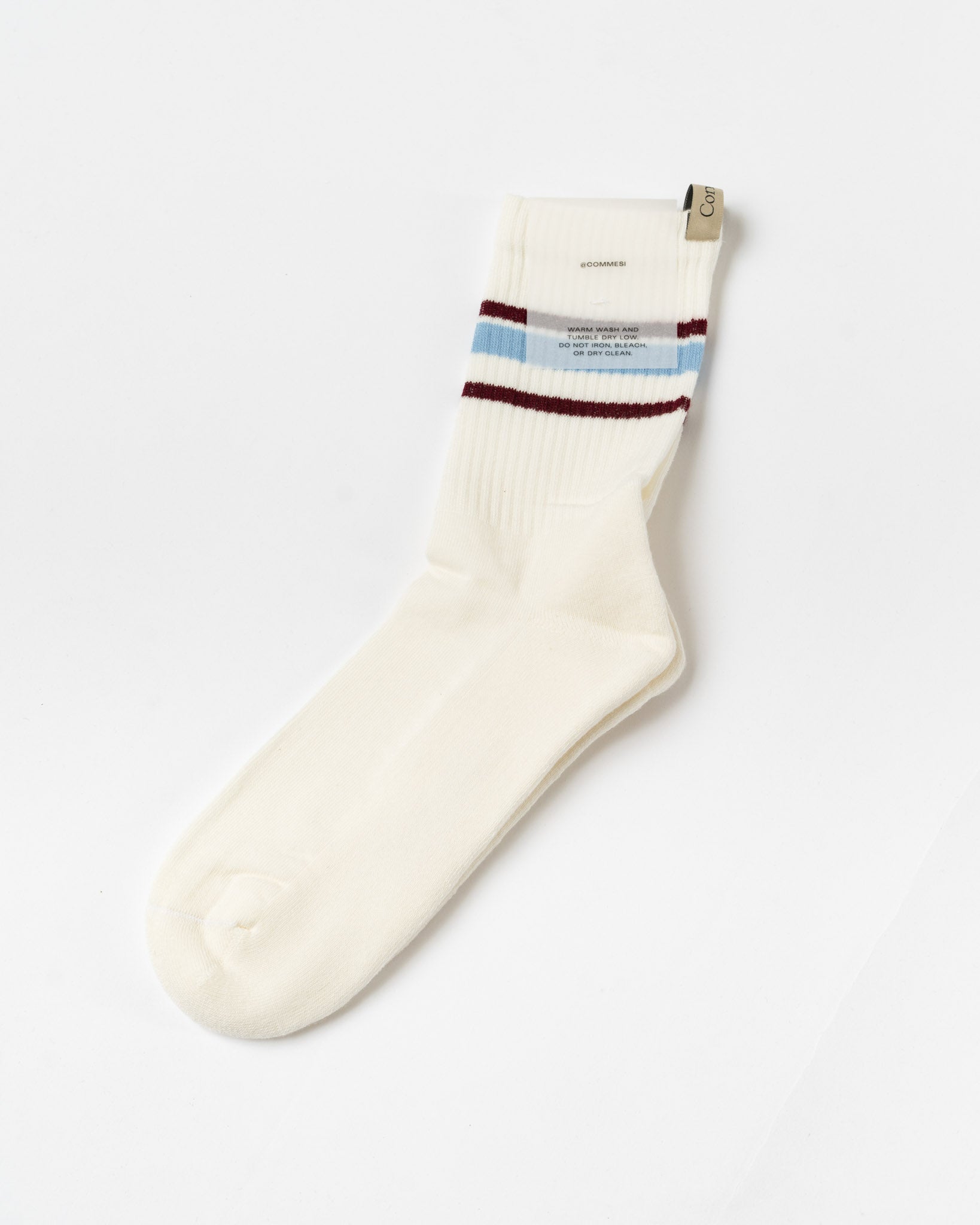 Comme Si Striped Tube Sock in Burgundy/Capri