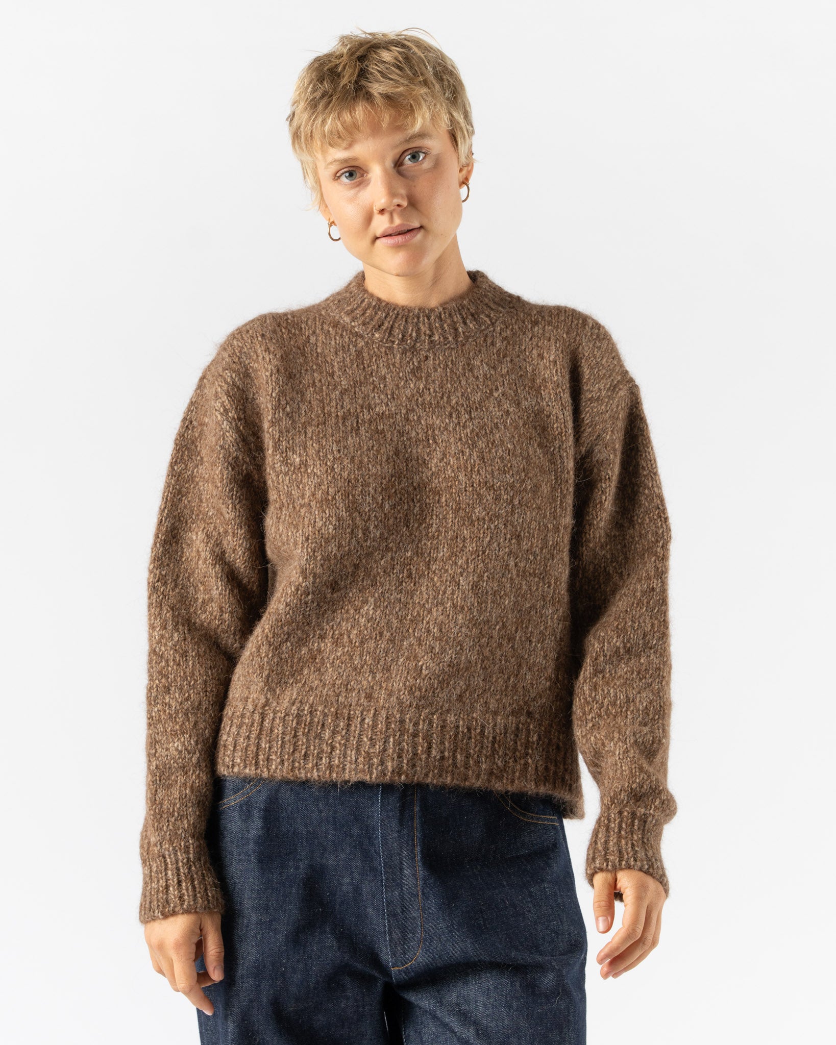 Cordera Chunky Sweater in Brown Melange