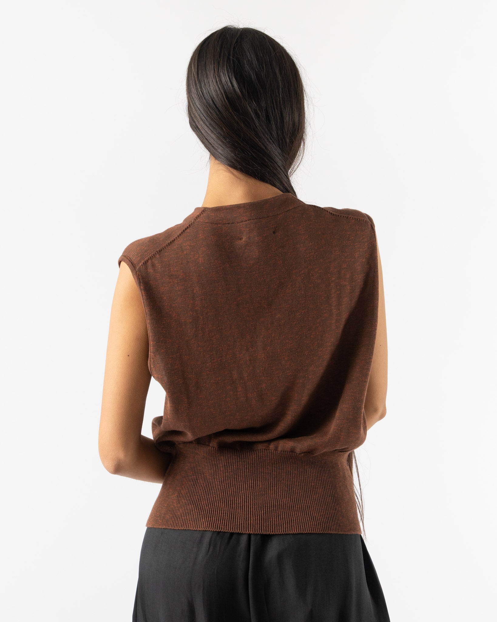 Cordera Flecked Cotton Waistcoat Russet