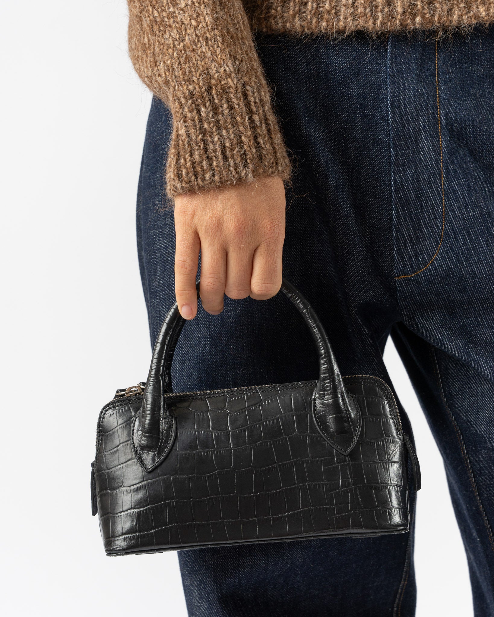 Cordera Mini Bag in Crocodile Black
